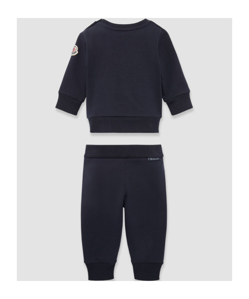 Moncler Enfant Logo Patch Tracksuit Set In Blue