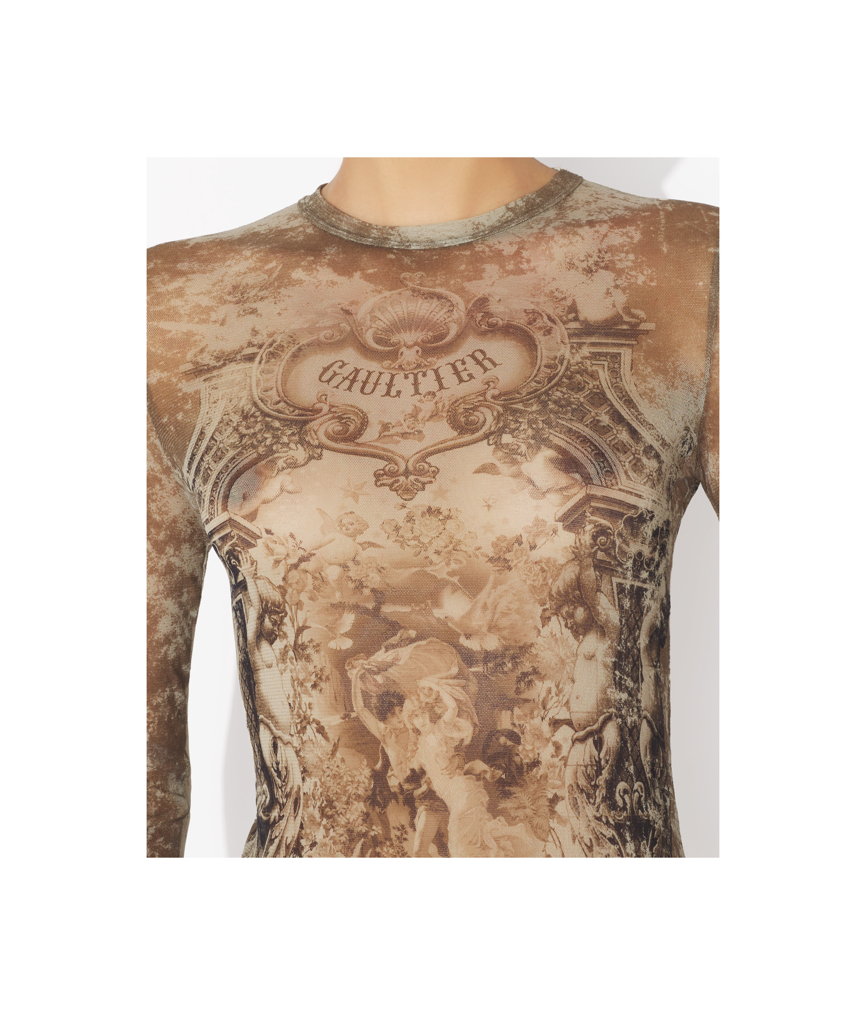 Jean Paul Gaultier The Long Beige Médaillon Dress In Brown