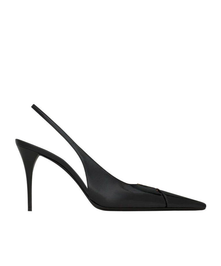 Saint Laurent Babylone Breteuil Slingback Pumps In Smooth Leather In Black