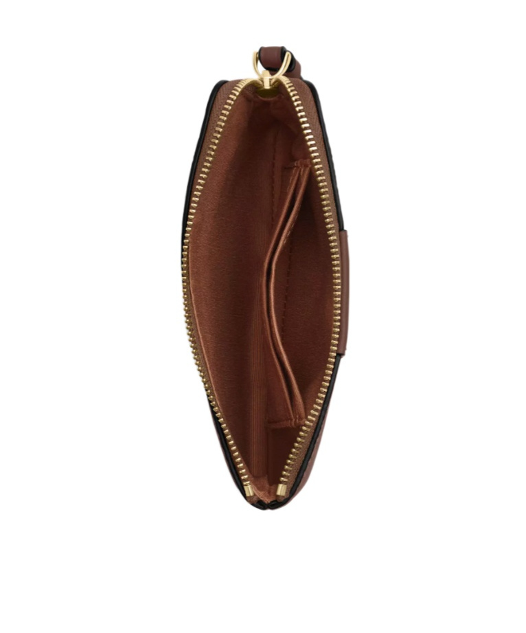 Coach Corner Zip Wristlet In Signature Canvas With Stripe