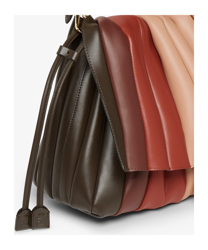 Fendi Multicolor Pleated Leather Bag In Multi