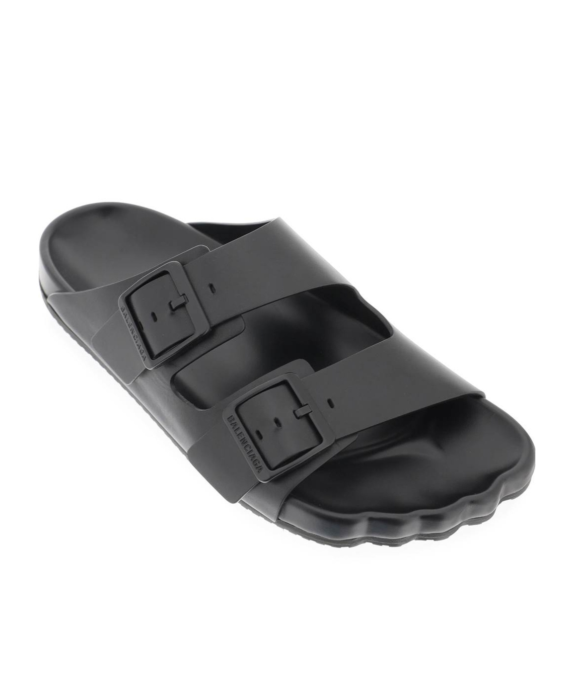 Balenciaga Smooth Leather Sunday Slides For A Chic In Black