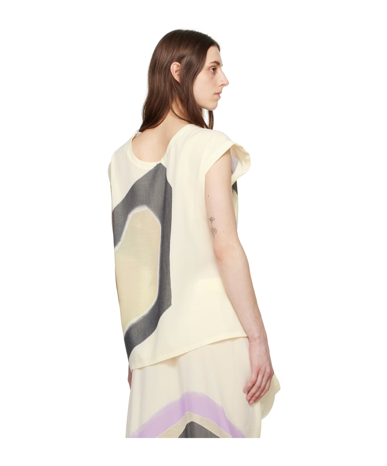 Issey Miyake Asymmetrical Design T-shirt In Multicolor