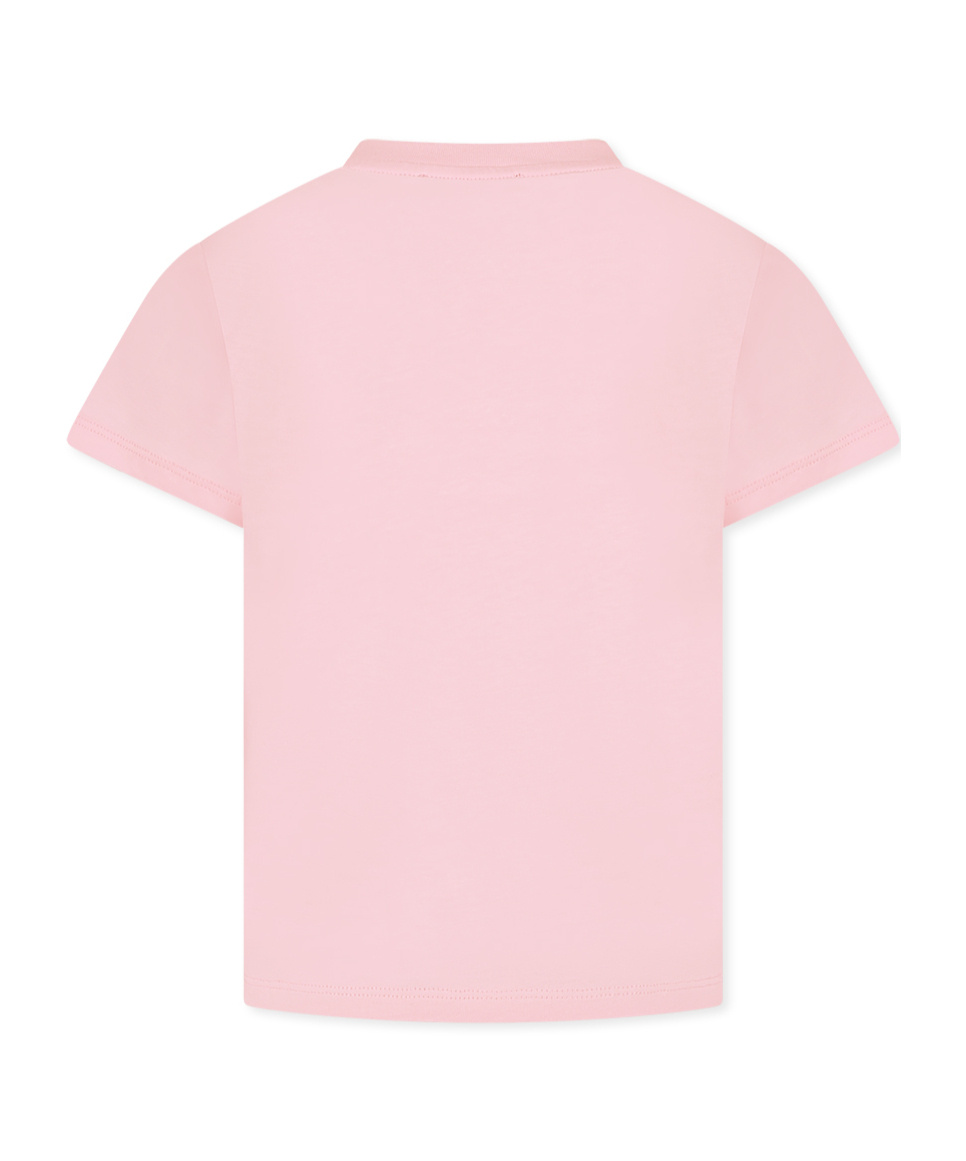 Shop Balmain Logo-embroidered T-shirt In Pink