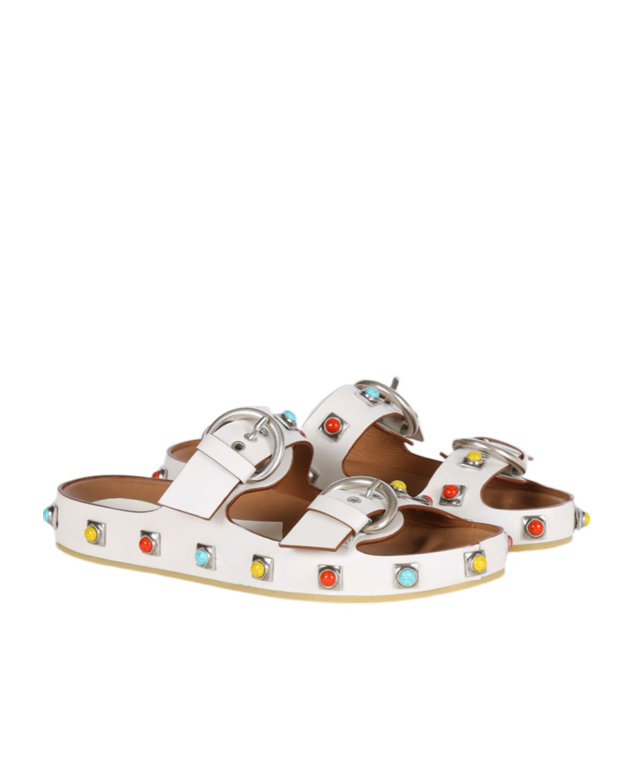 Etro Strappy Gemstone Sandals With Slip-on Style In White