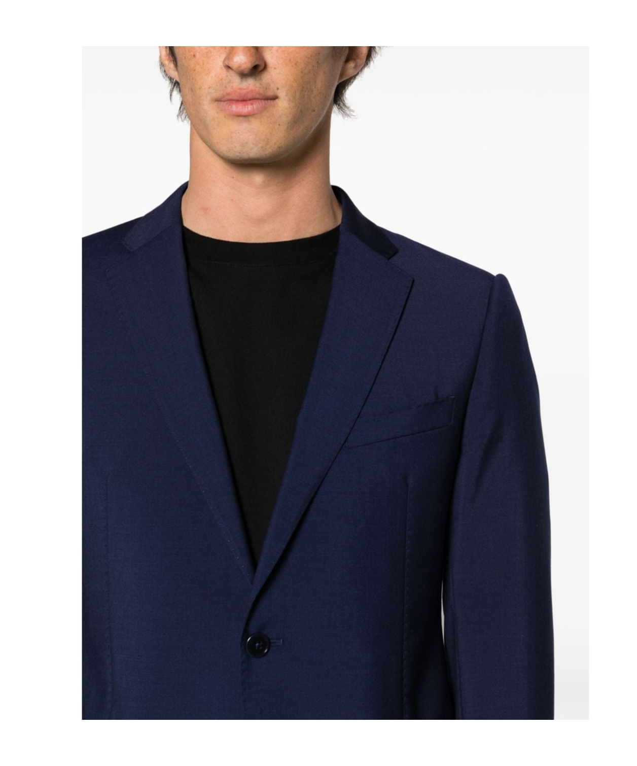 Emporio Armani Single-breasted Virgin Wool Suit In Black