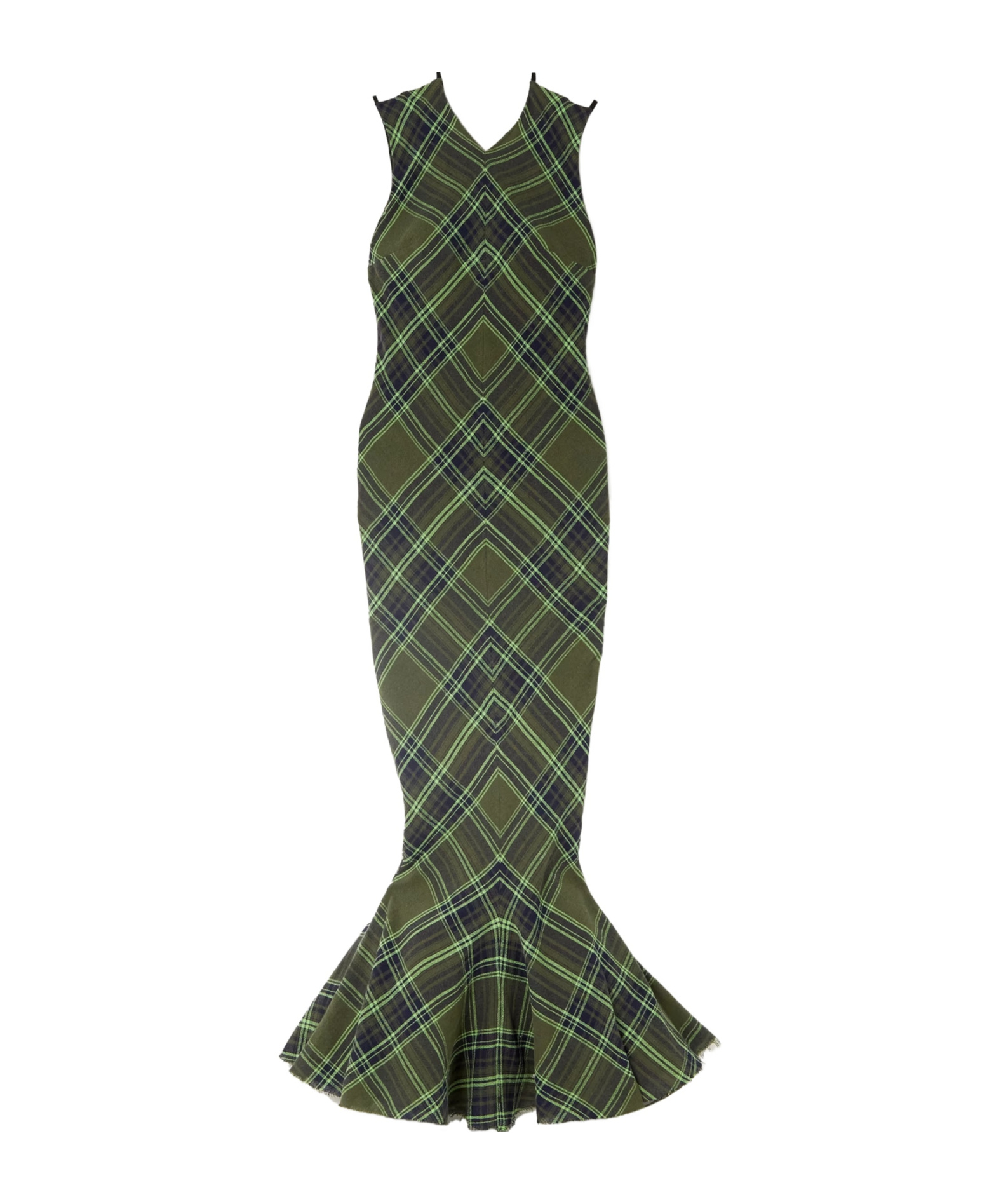 Conner Ives Plaid Cotton-blend Midi Skirt In Green