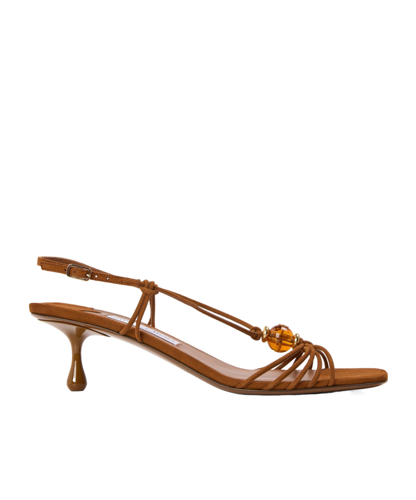 Jimmy Choo Caramel Suede Beaded Kitten-heel Sandals In Brown