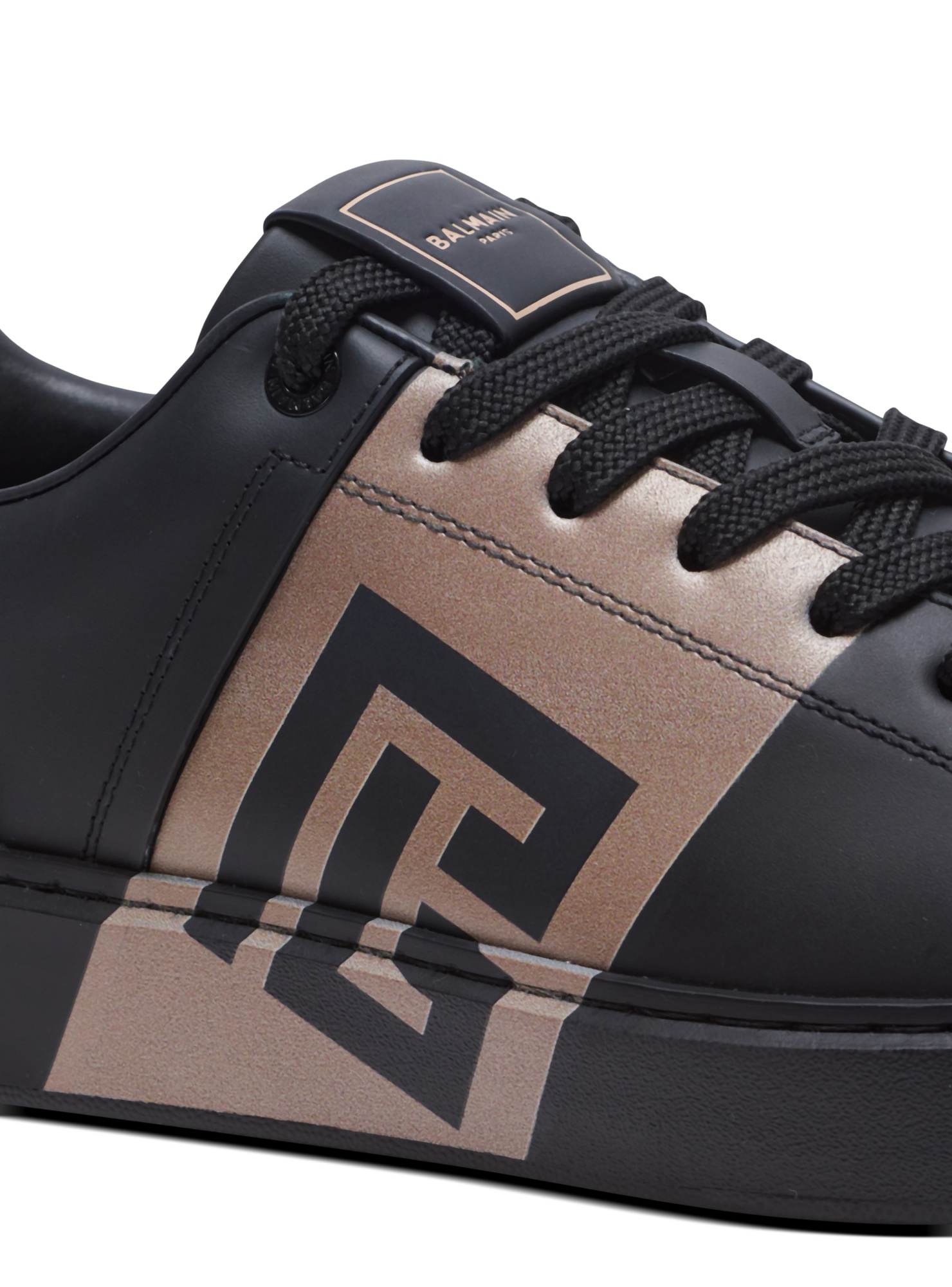 Balmain B-court Trainers In Calfskin In Black
