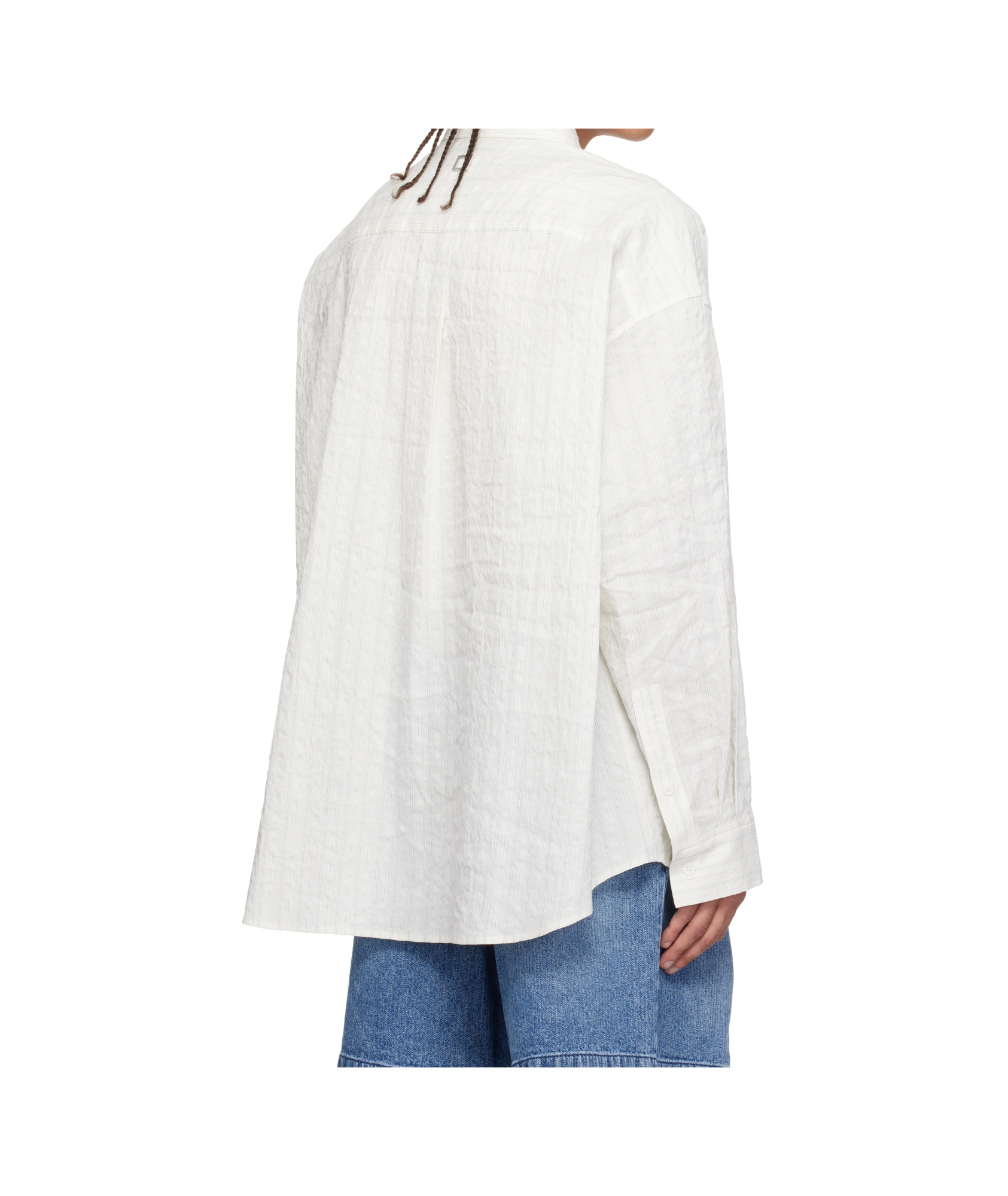 Wooyoungmi Off-white Linen Striped Shirt In White