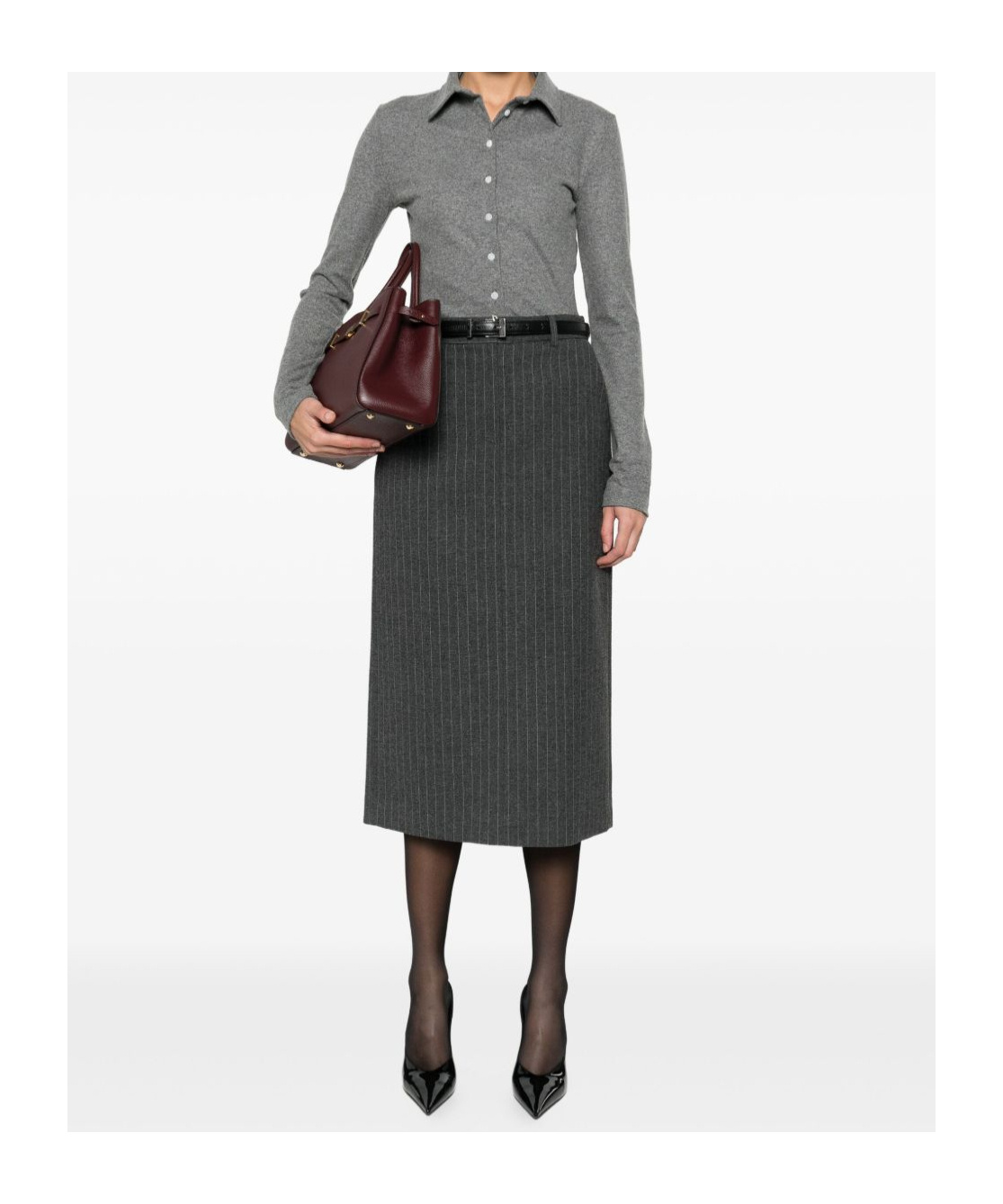 Dunst Pinstriped Skirt In Black