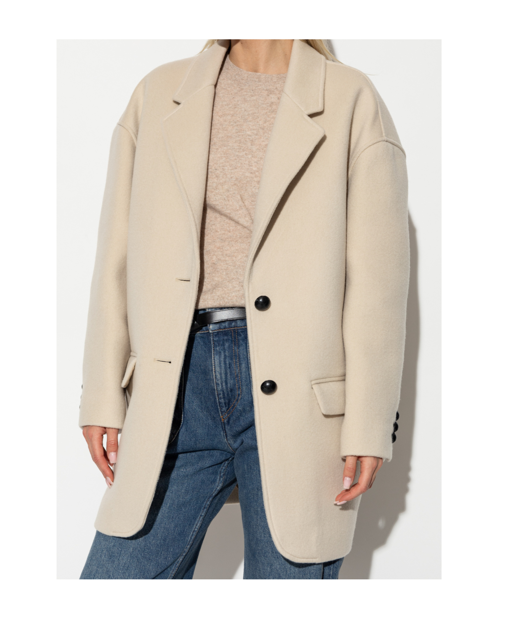 Isabel Marant Campbelle Single-breasted Coat In Nude