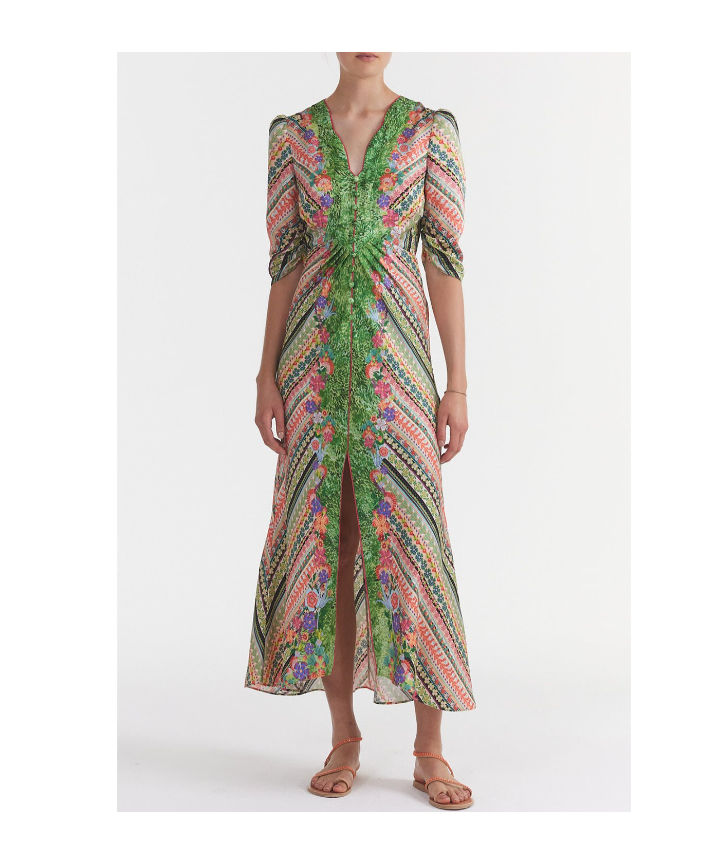 SALONI MITSU B BOTANICAL-PRINT DRESS