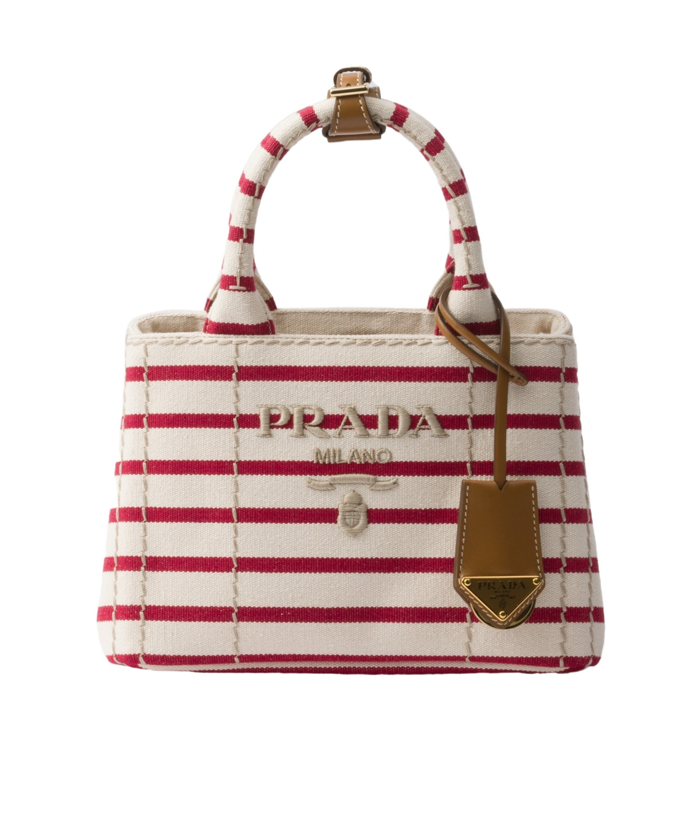 Prada Mini Handbag With Striped Design And Handle In Multi