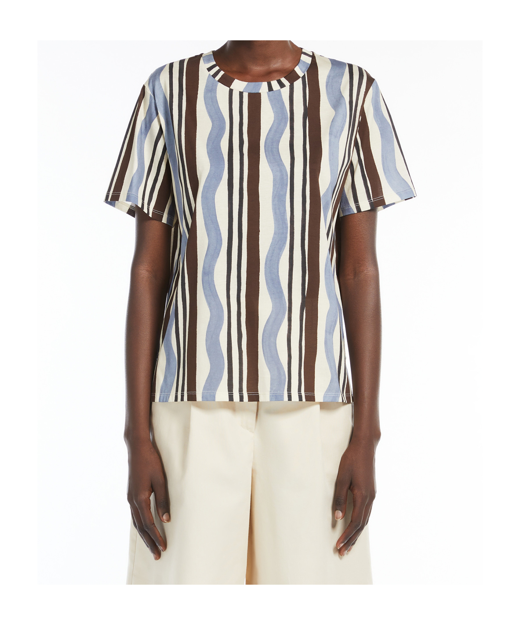 Weekend Max Mara Printed Jersey T-shirt In White