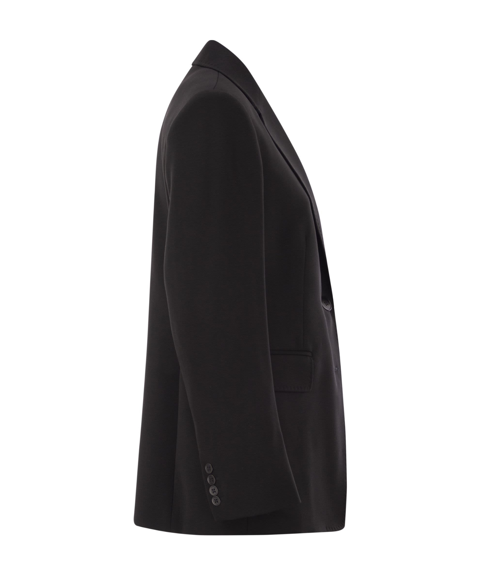 Max Mara Long-sleeved Suit Coat In Black