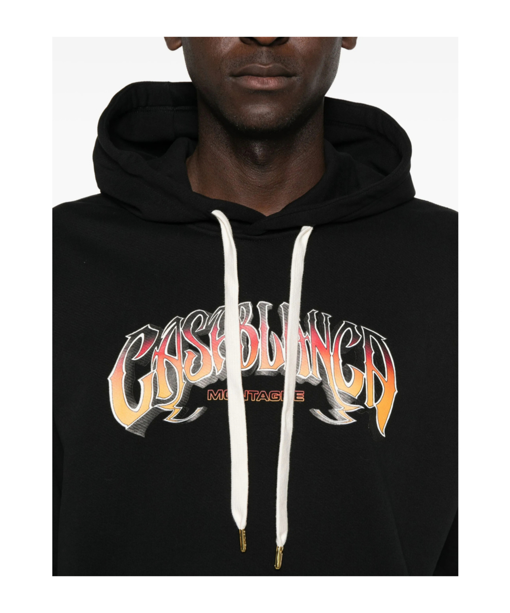 Casablanca Logo Hooded Sweatshirt In Black