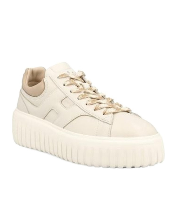 Hogan H-stripes Lace-up Sneakers In Neutral
