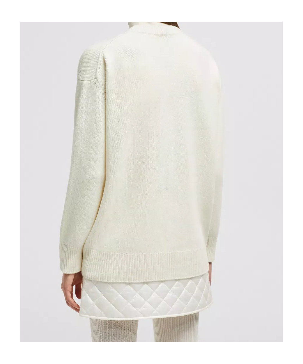 Moncler Embroidered Wool Cashmere Jumper In White