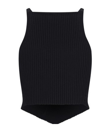 Shop Courrèges Logo-embroidered Ribbed Tank Top In Black