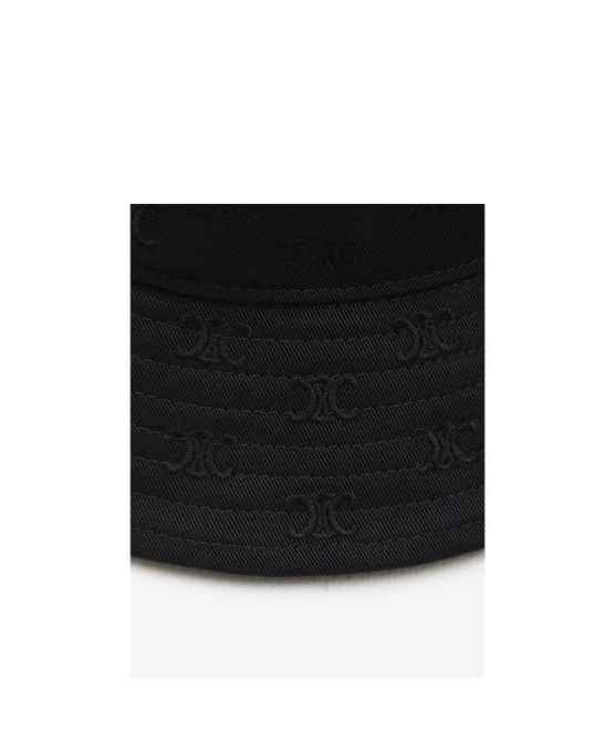 Celine Mini Triomphe Bucket Hat In Cotton In Black