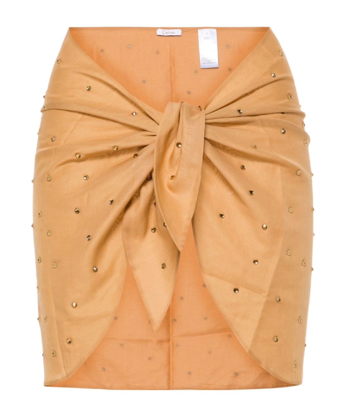 Oseree Crystal-embellished Tied Cover-up In Brown