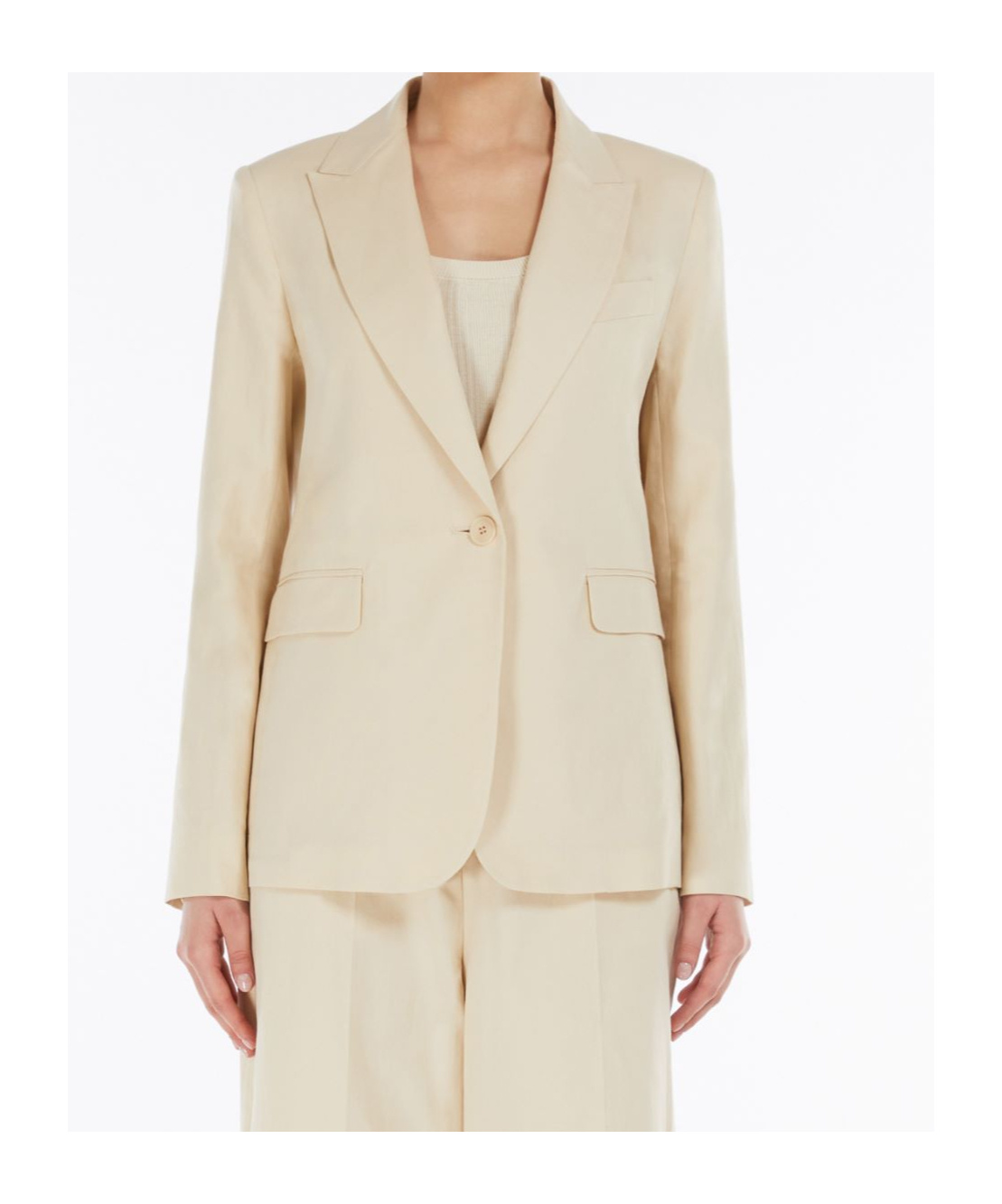 Shop Weekend Max Mara Long-sleeved Suit Jacket In Nude
