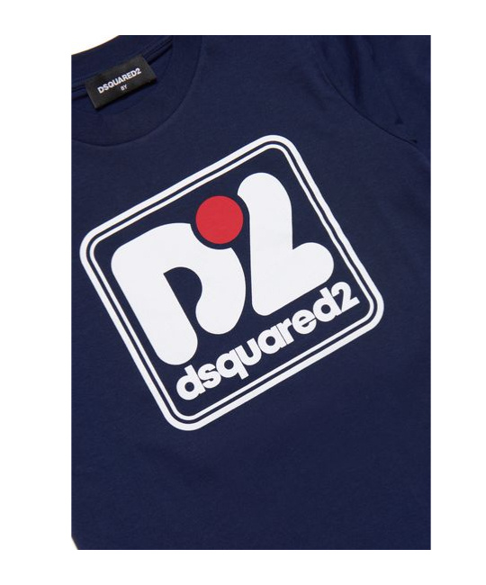 Dsquared2 Kids Logo Printed Crewneck T-shirt In Blue