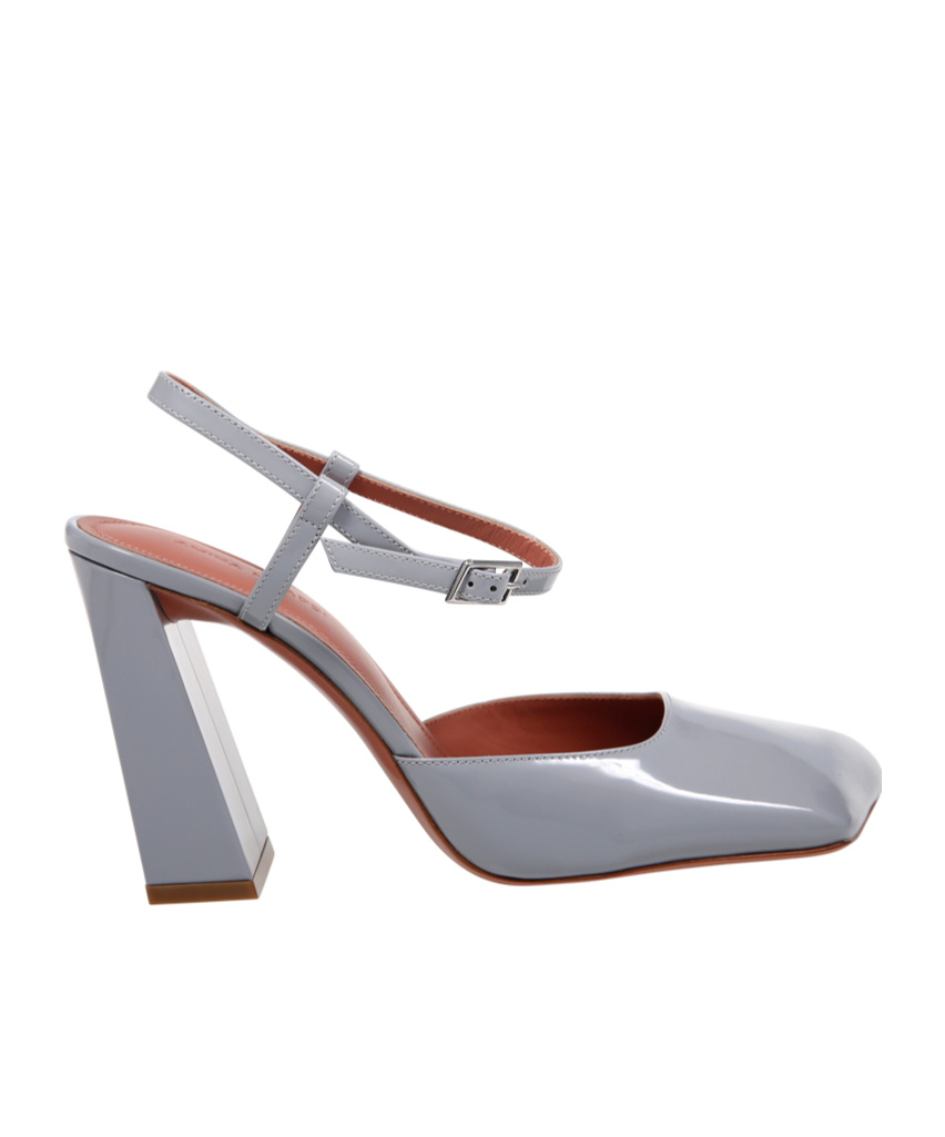 Amina Muaddi Charlotte Square In Gray