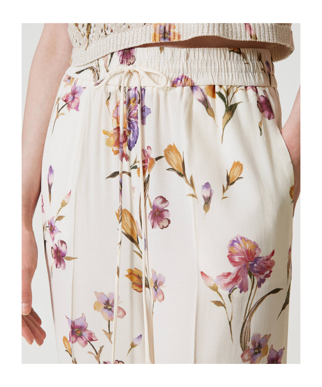 TWINSET CRÊPE DE CHINE TROUSERS 