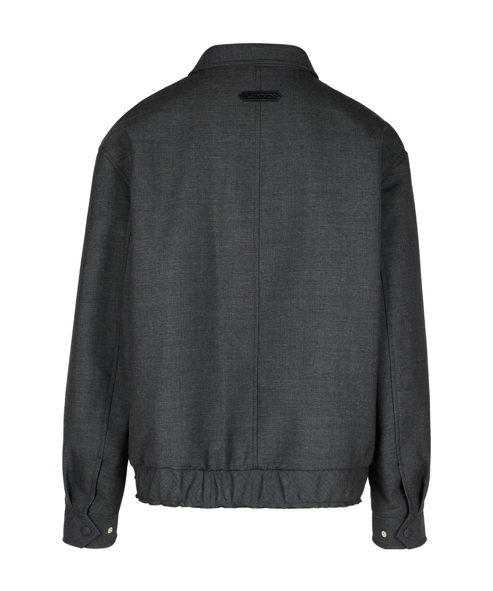 Lanvin Grey Wool Jacket In Black