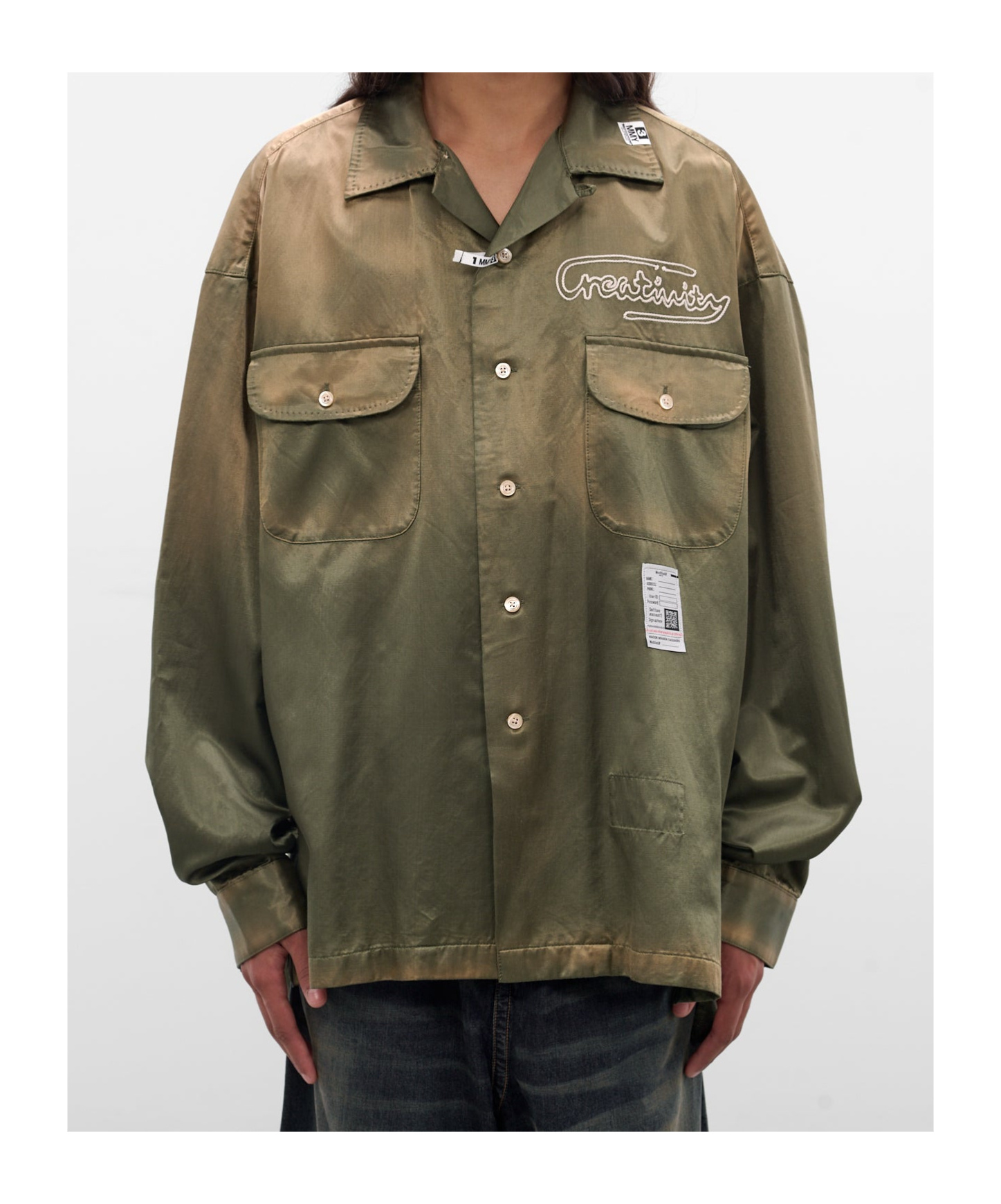 Miharayasuhiro Long Sleeve Shirt With Button Cuffs And Pockets In Green