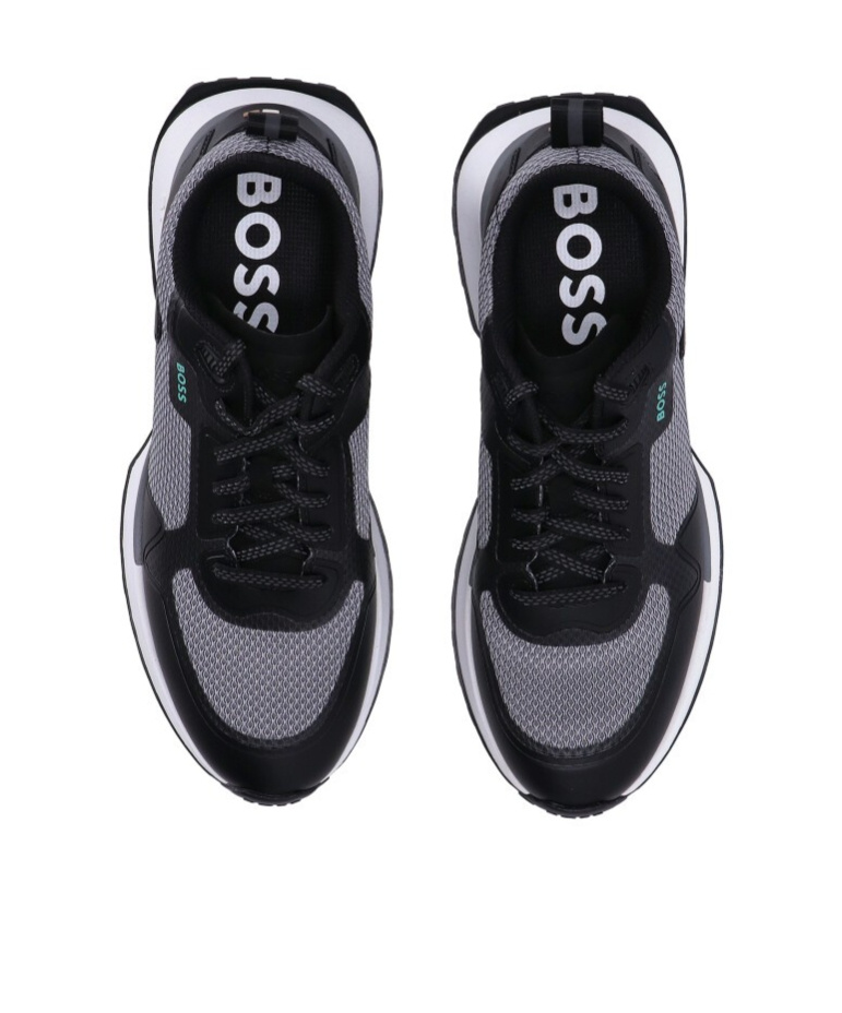 Hugo Boss Boss Jonah Run Black Mesh Sneaker In Black