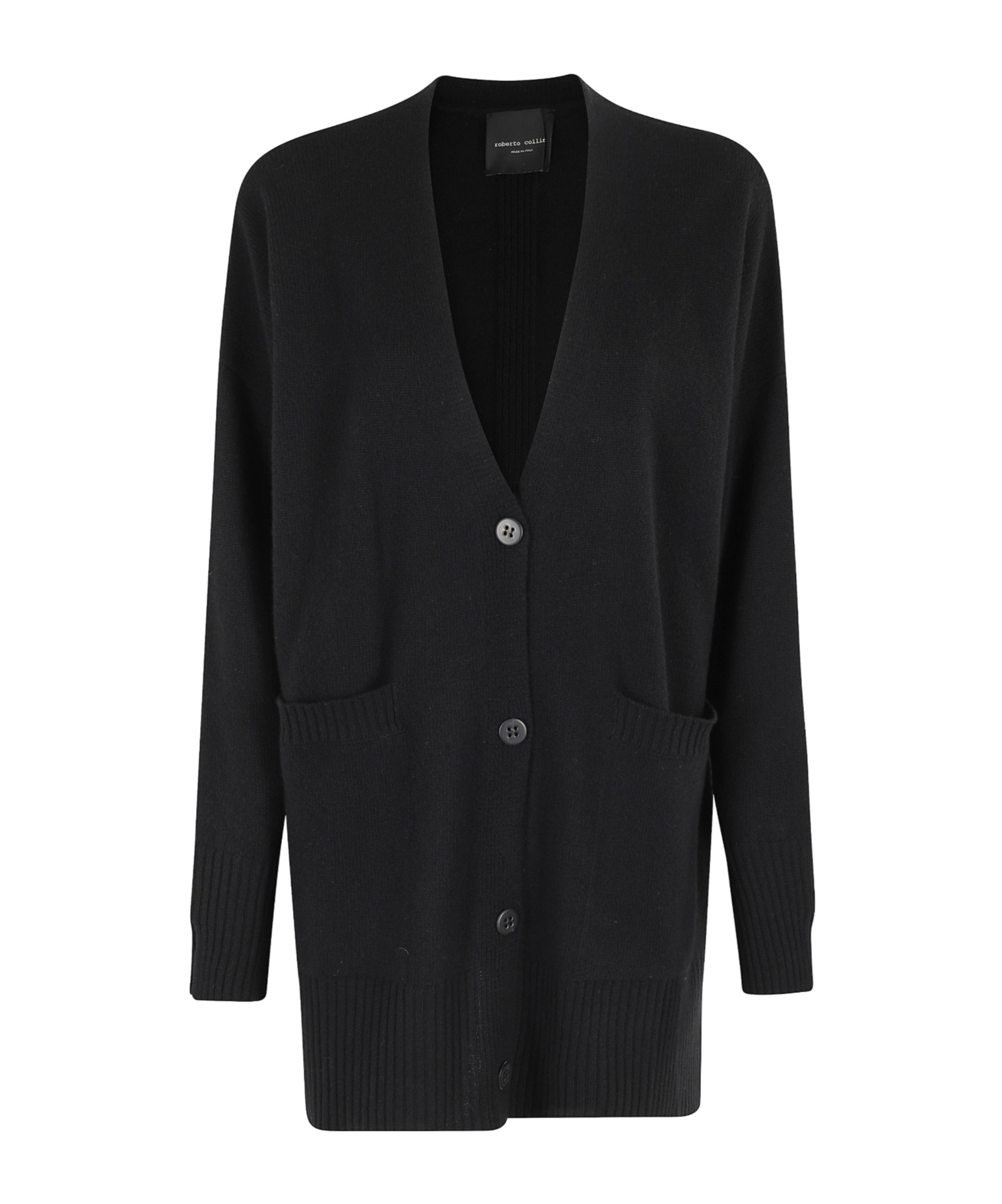 Roberto Collina Button Long-sleeved Sweater In Black