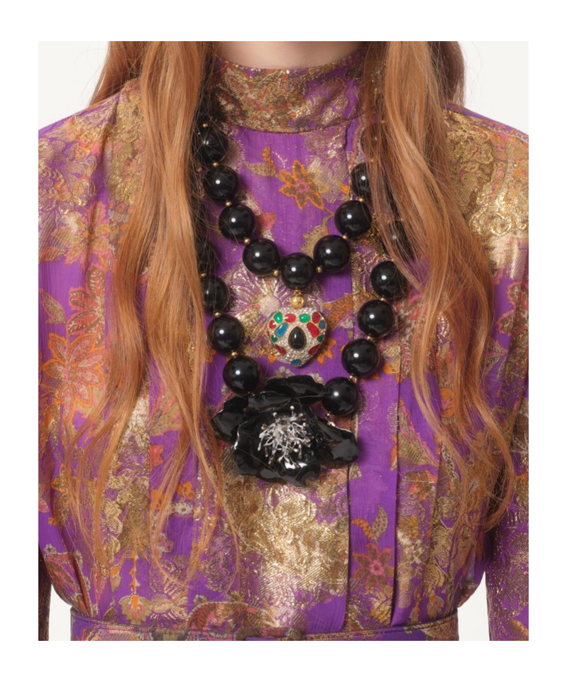 Valentino Silk-blend Floral-jacquard Blouse In Multicolor