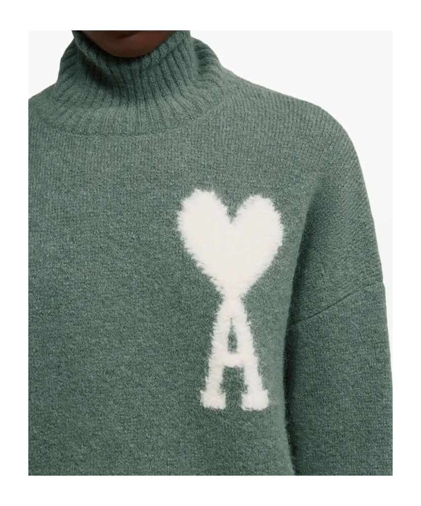 Ami Alexandre Mattiussi Long-sleeved Sweater In Green
