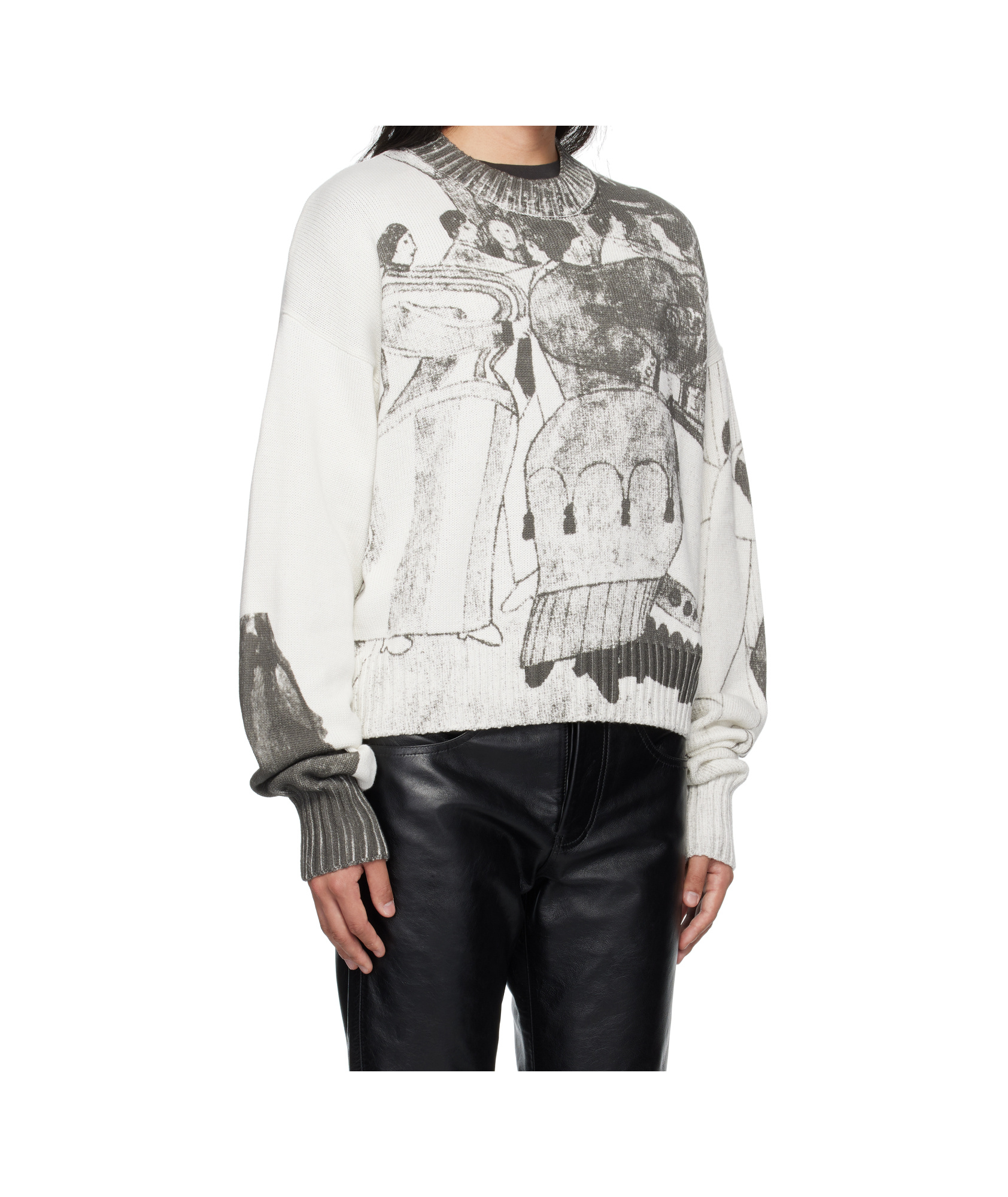 Enfants Riches Deprimes The Ballroom Dance Knitted Sweater In White