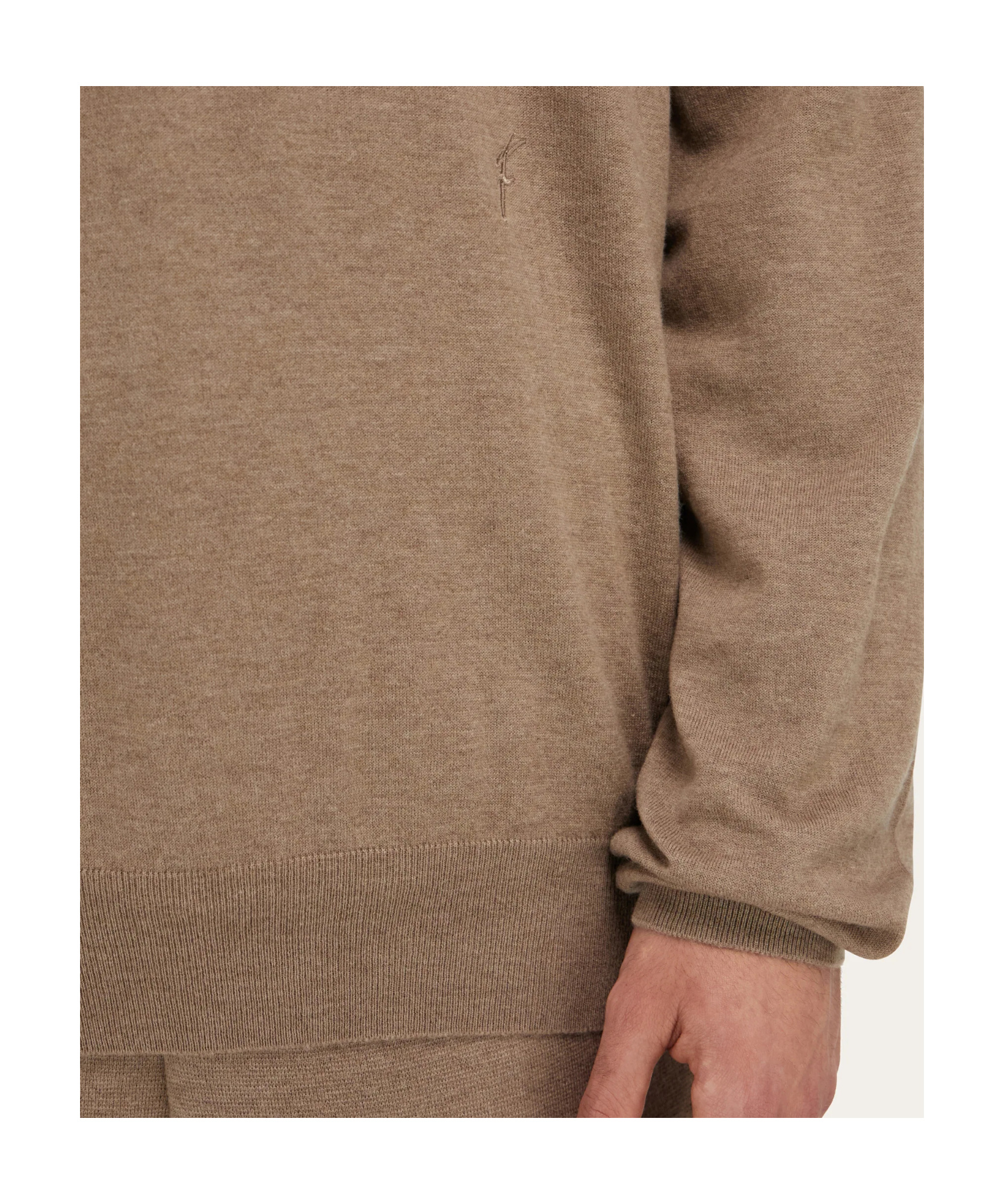 Ferragamo V-neck Sweater With Pocket Detail In Brown