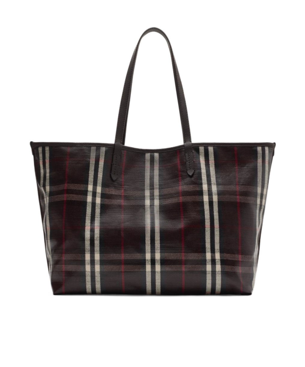 Burberry Embroidered Canvas Medium Highlands Shopping Bag In Multi