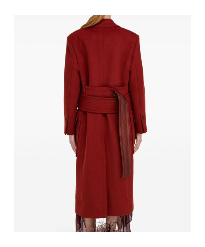 Ferragamo Belted Wool And Cashmere-blend Coat In Red
