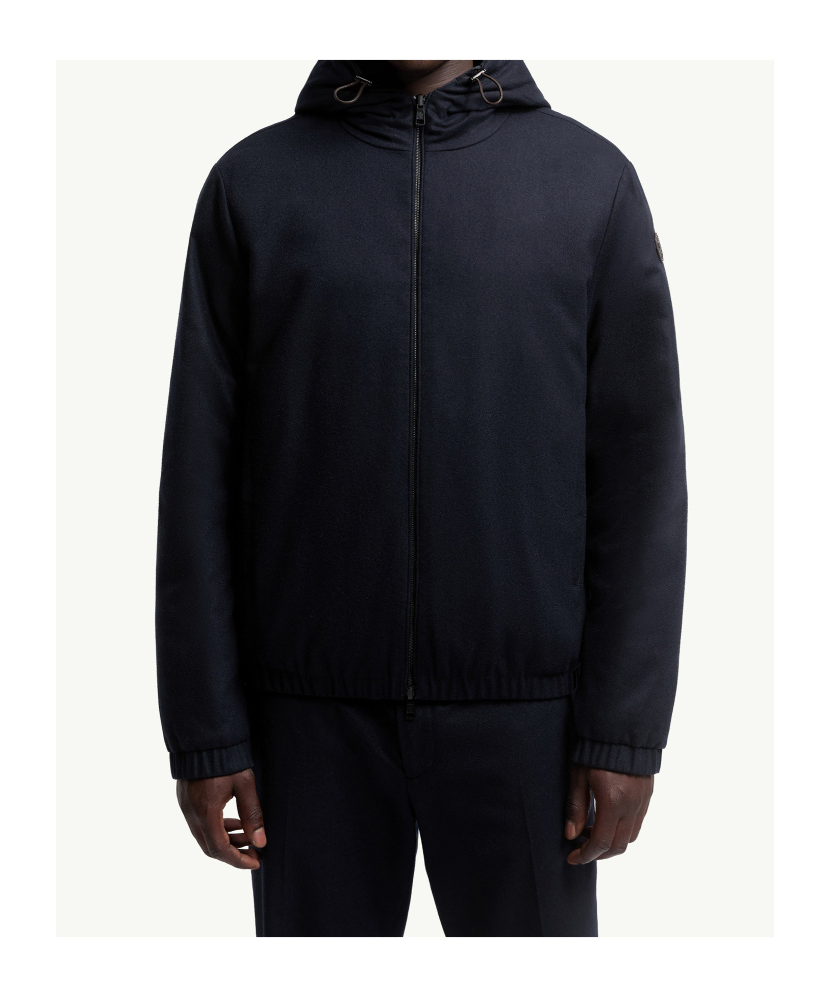 Moncler Guerand Reversible Short Down Jacket With Hood In Blue