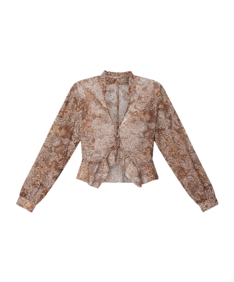 Isabel Marant Celeny Printed Cotton Voile Blouse In Brown