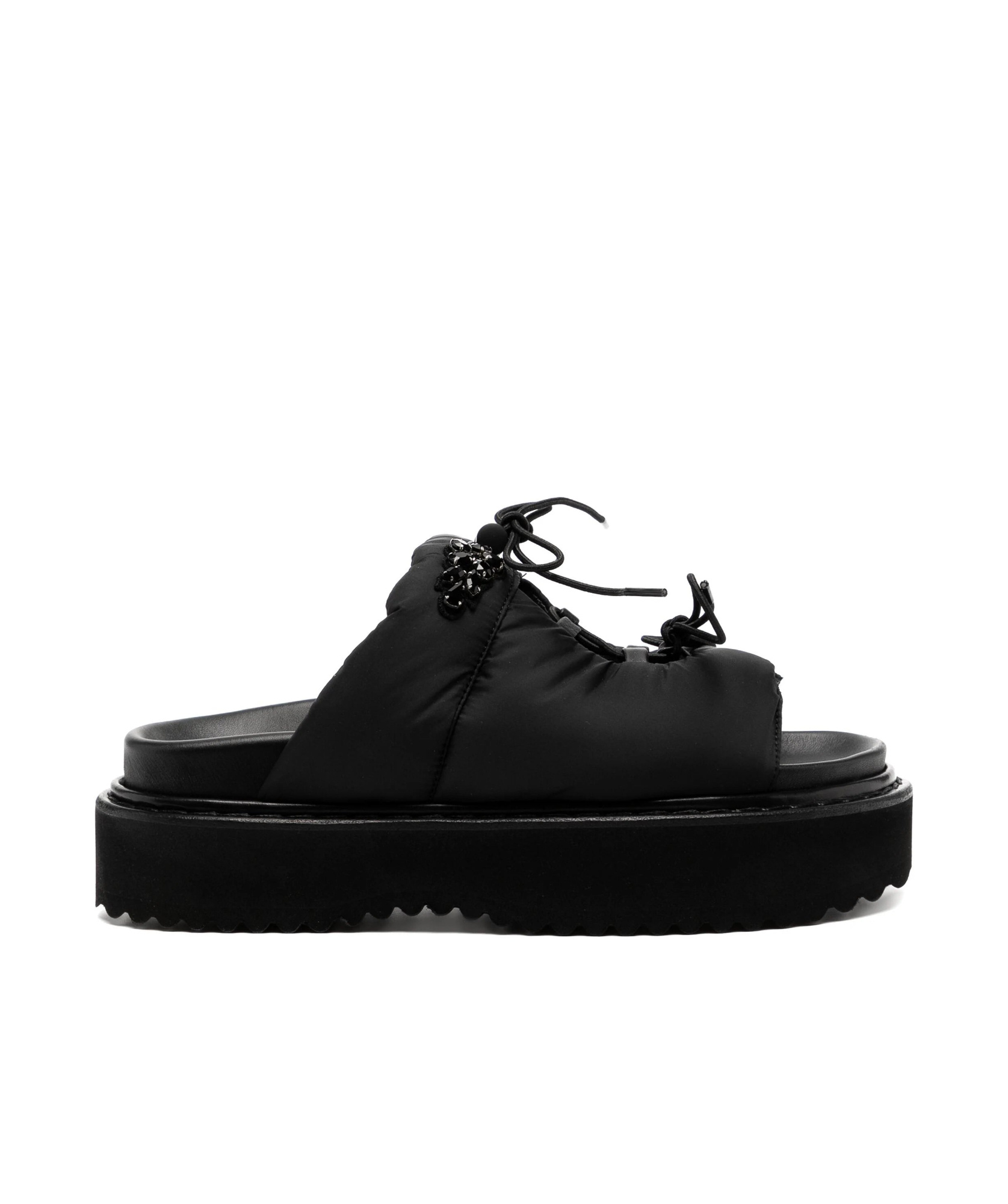 Simone Rocha Embellished Ghillie Sandals In Black