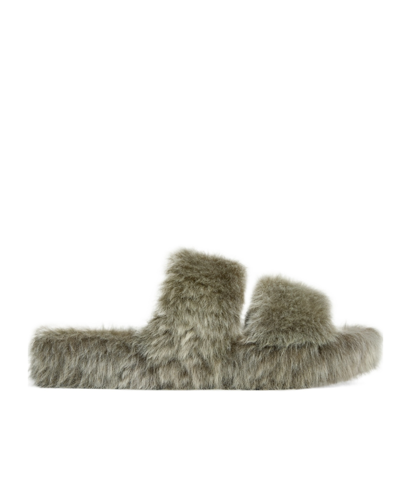 Celine Triomphe Shearling Slipper In Brown