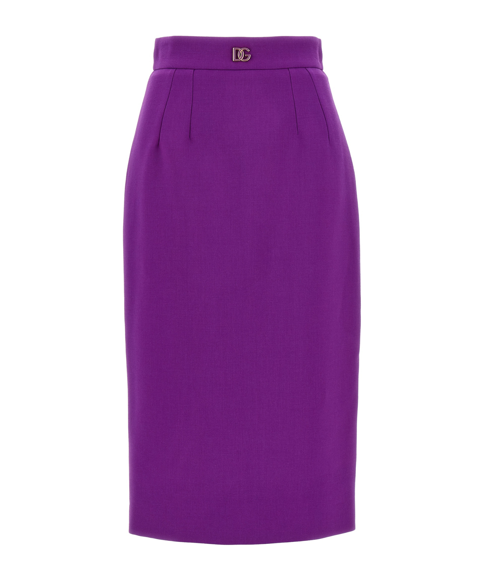 Dolce & Gabbana Wool Midi Skirt In Purple