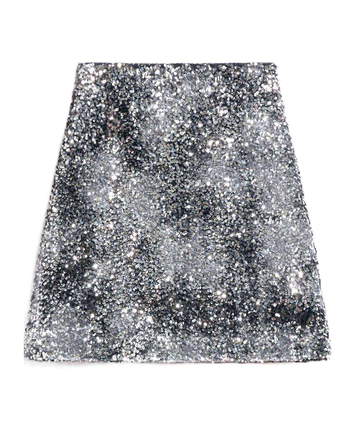 Weekend Max Mara Sequined Jersey Miniskirt In Gray