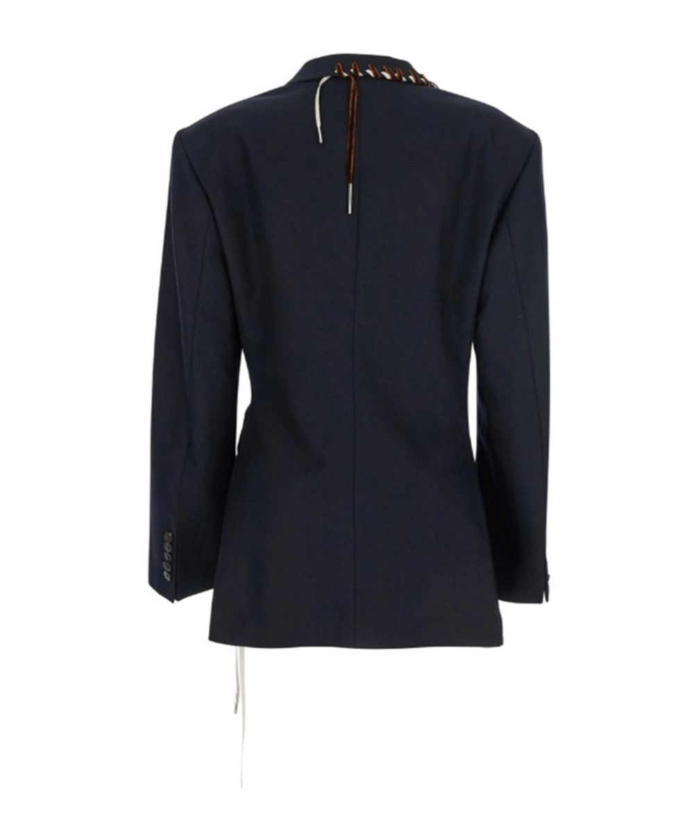 Dries Van Noten Baftan Long Sleeve Notched Lapel Jacket In Blue
