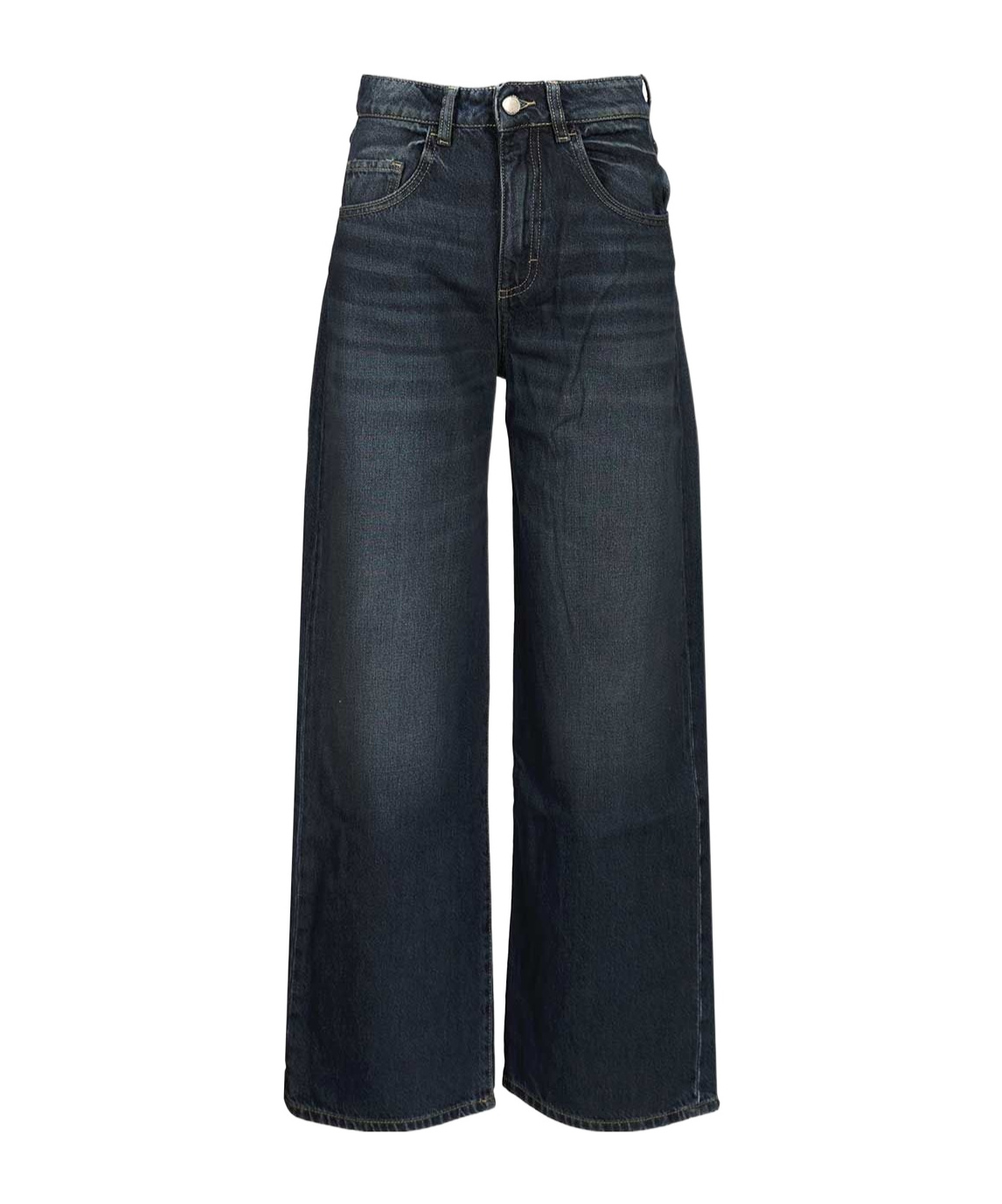 Icon Denim Denim Trousers With Belt Loops In Black