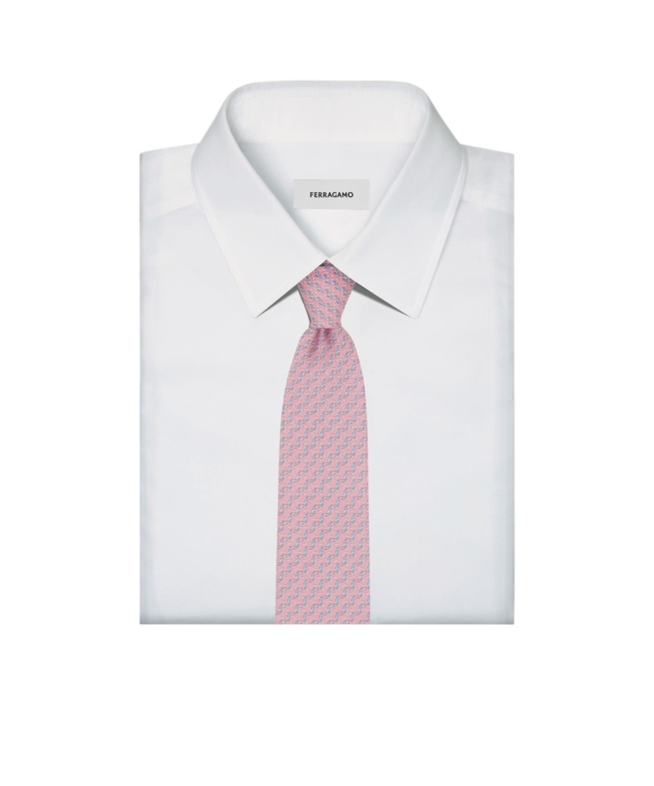 Ferragamo String Printed Tie In Pink