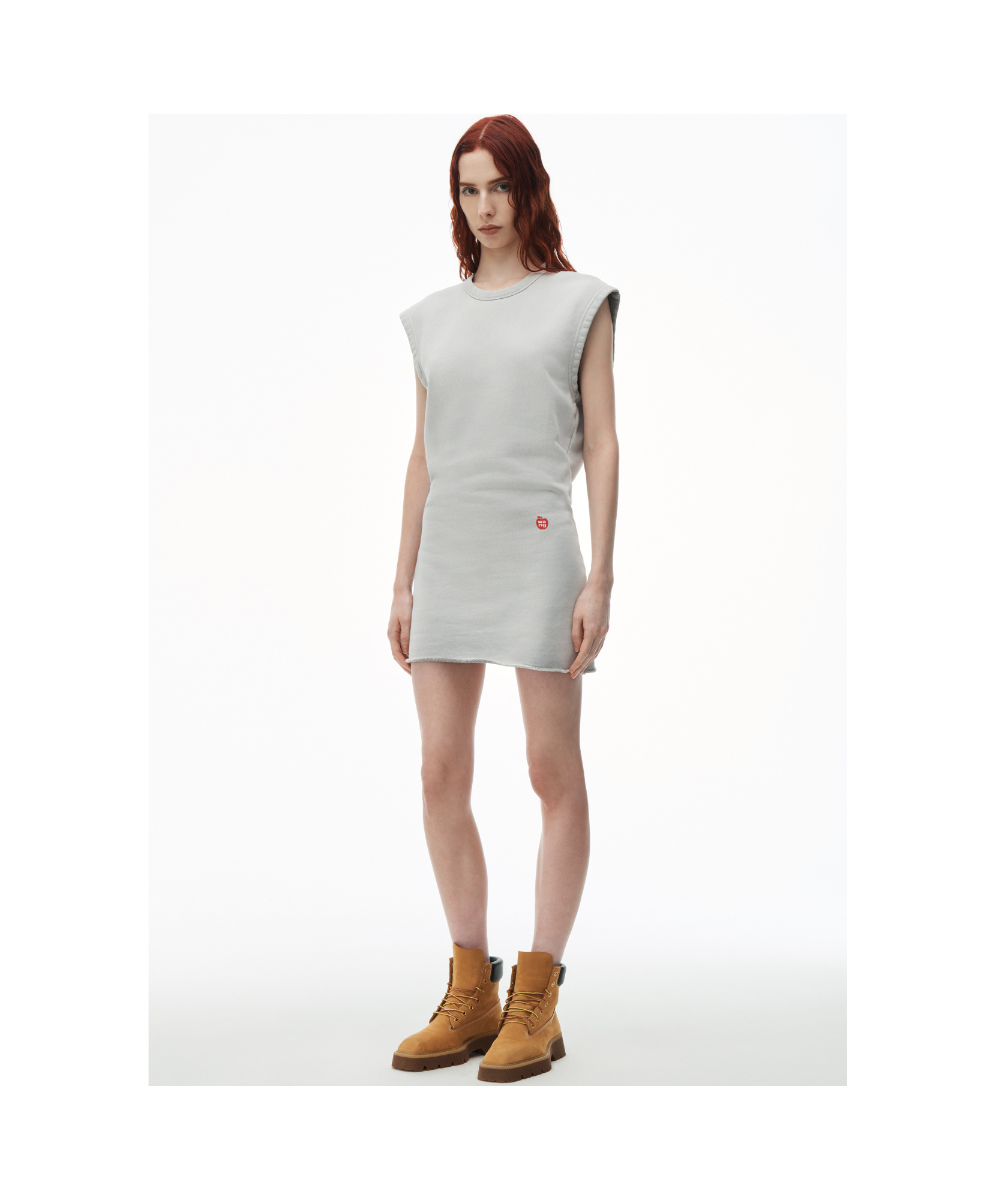 Alexander Wang Logo-print Jersey Mini Dress In White